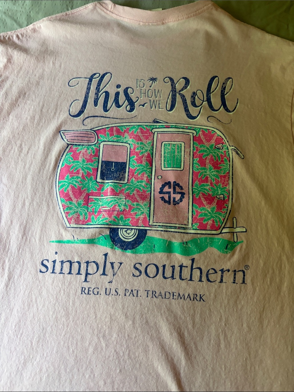 Simply Southern This is How We Roll pink short sleeve tee. Sz XL - Picture 8 of 10